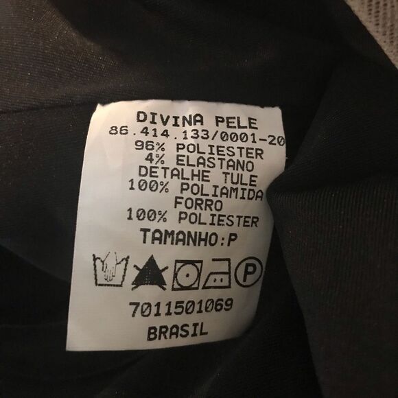 Divina Pele Elegant Black Sheer Illusion Cocktail Dress Size Small Beaded Hem - Picture 10 of 11